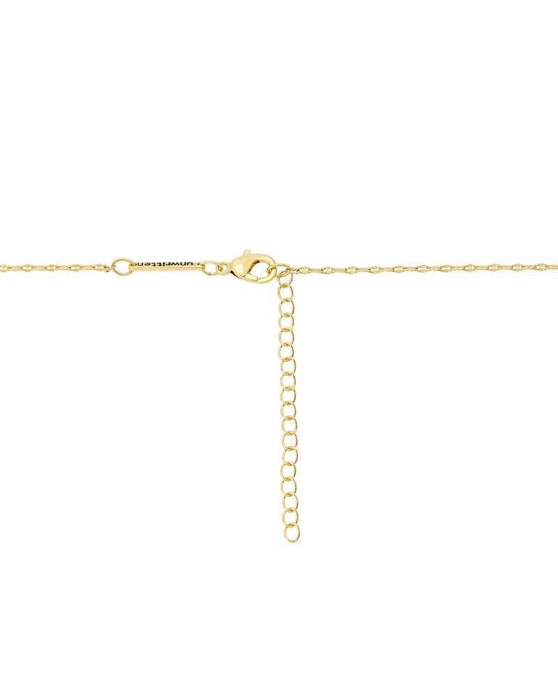 Unwritten Cubic Zirconia Gold-Tone Plated Saint and Cross Cluster Charm Necklace