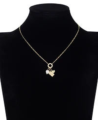 Unwritten Cubic Zirconia Gold-Tone Plated Cluster Charm Necklace