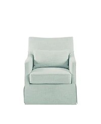 Martha Stewart Collection London 28" Fabric Skirted Swivel Armchair with Lumbar Pillow