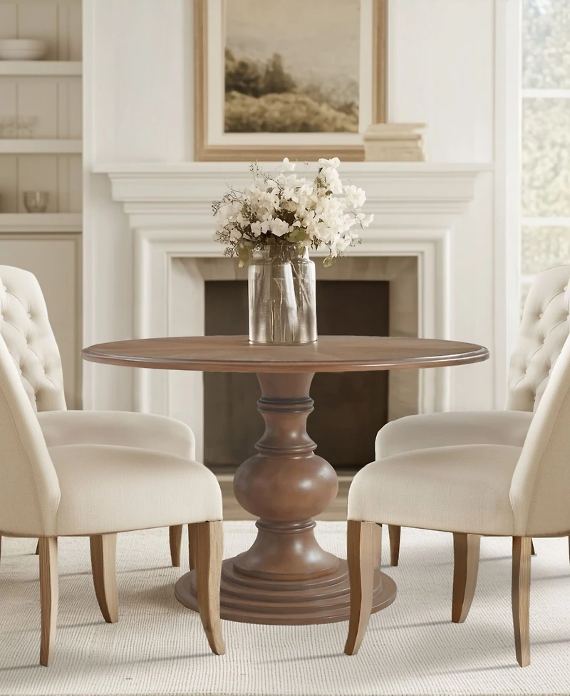 Madison Park Lexi 48" Round Wood Pedestal Dining Table