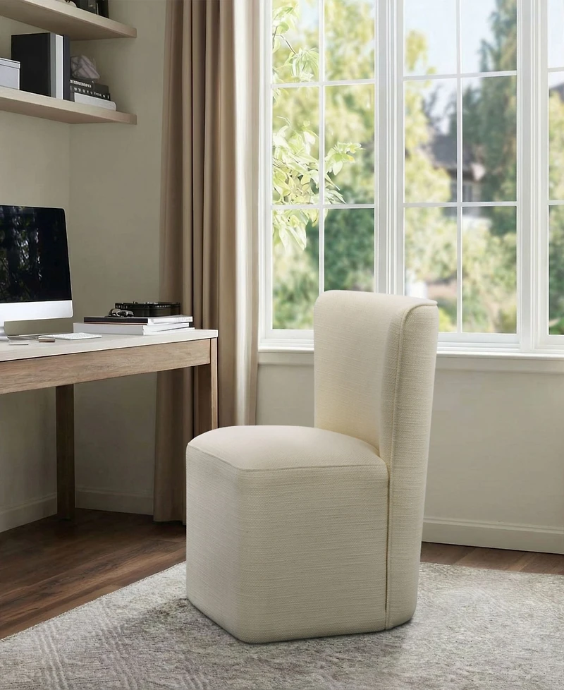 Madison Park Vela 20.25" Upholstered Dining Chair with Casters