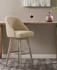 Madison Park Pearce 20" Upholstered Swivel Bar Stool