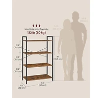 Slickblue Modern 4 Tier Tall Bookshelf Organizer Display Shelf Unit