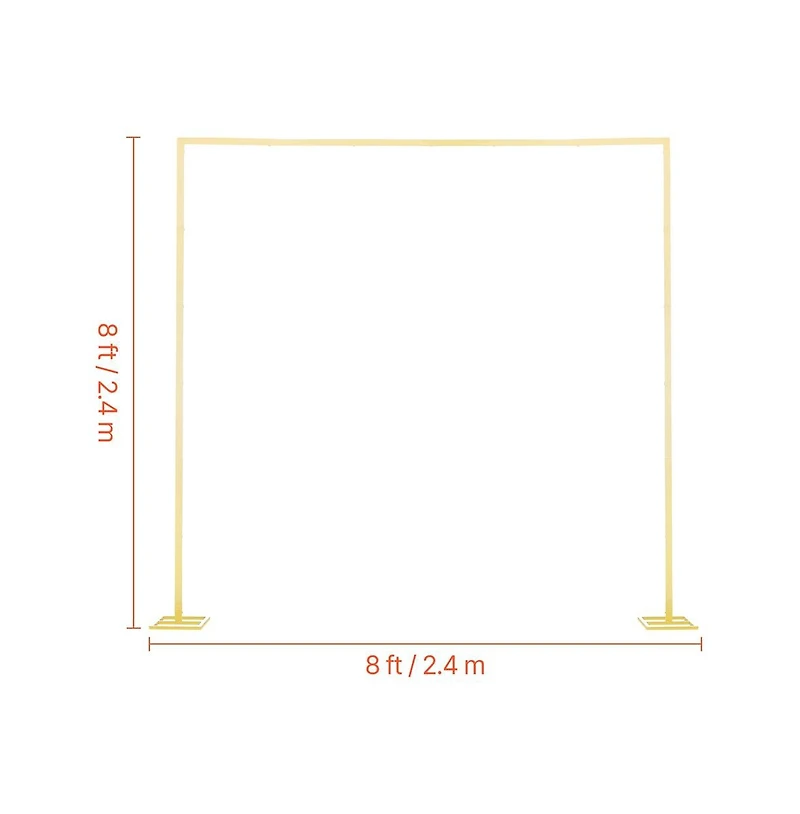 Sugift Arch Backdrop Stand 8 x 8 ft Square Metal Wedding Birthday Graduation Holiday Event Decor