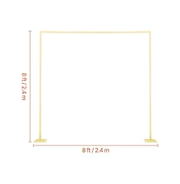 Sugift Arch Backdrop Stand 8 x 8 ft Square Metal Wedding Birthday Graduation Holiday Event Decor