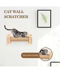 Aronkl Cat Wall Shelves Perches Hammock Bridge Tree Scratcher Step Wooden Climbing System Indoor Large Cats Kittens