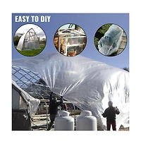 Sugift House Film 15 x 40 feet 6 Mil Polyethylene Plastic Cover Uv Resistant for Garden Crops
