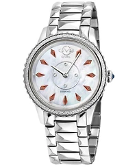 GV2 by Gevril Women's Siena Swiss Quartz Diamond Silver Stainless Steel Bracelet Watch