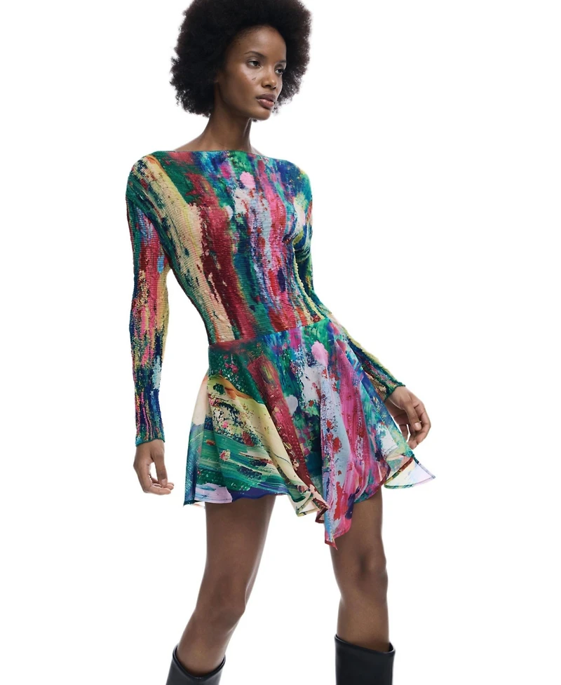 Desigual Women's Ruched Asymmetric Dress