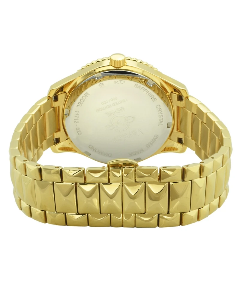 GV2 by Gevril Women's Venice Swiss Quartz Diamond Ip Stainless Steel Bracelet Watch
