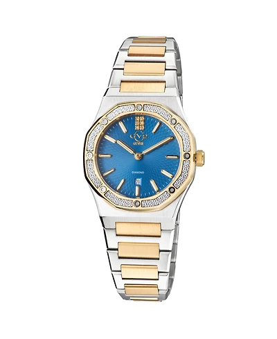 GV2 by Gevril Women's Palmanova Swiss Quartz Diamond Ip Stainless Steel Bracelet Watch