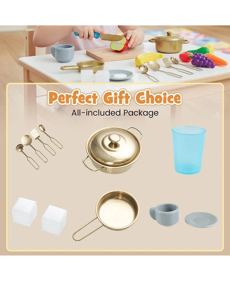 Gymax Kids Play Kitchen w/ Stoves Faucet Sink Clock Coffee Machine Range Hood