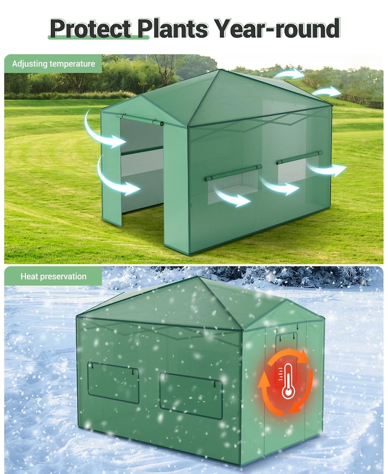 gaomon Pop-Up Greenhouse with Durable Pe Cover, Grow Tent for All Seasons Indoor Outdoor Plants
