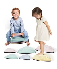 Mecale Balance Stepping Stones for Kids, 6 Pieces Non-Slip Sensory Stones, 220 lbs Max