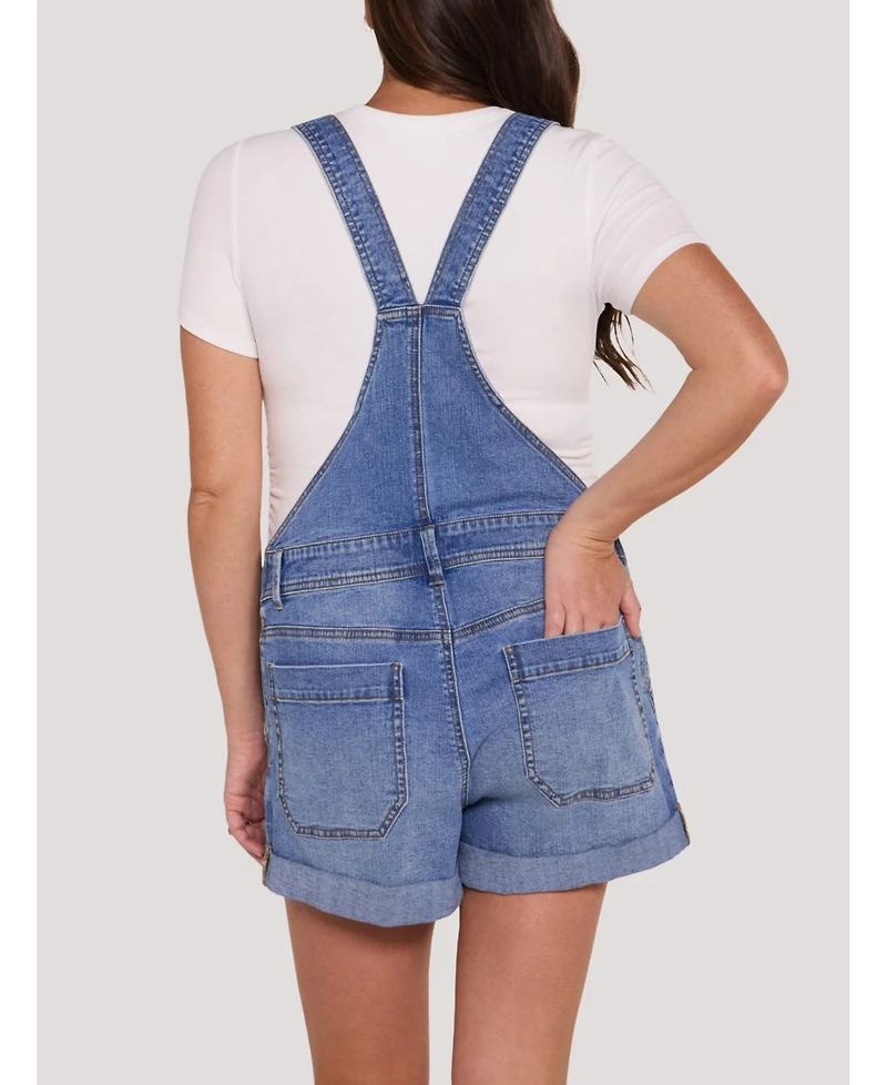 Motherhood Maternity Stretch Waist Short Overalls