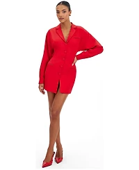 Miss Circle Women's Blythe Cherry Red Batwing Blazer Mini Dress