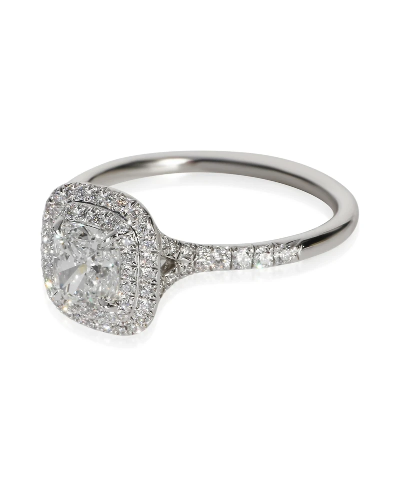 Pre-Owned Tiffany & Co 1.07 ct Cushion Diamond Soleste Double Halo Engagement Ring