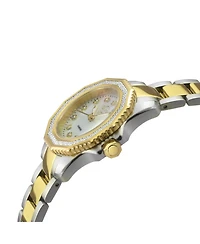 GV2 by Gevril Women's Cortina Swiss Quartz Diamond Two tone Ipyg/Ss Stainless Steel Bracelet Watch