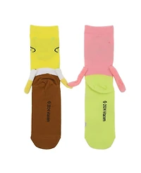SpongeBob SquarePants Women's and Patrick Casual Crew Socks With 3D Arms and Magnetic Hands