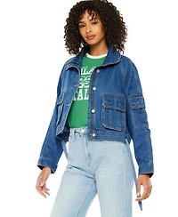 KanCan Women's Jailene Denim Windbreaker Jacket