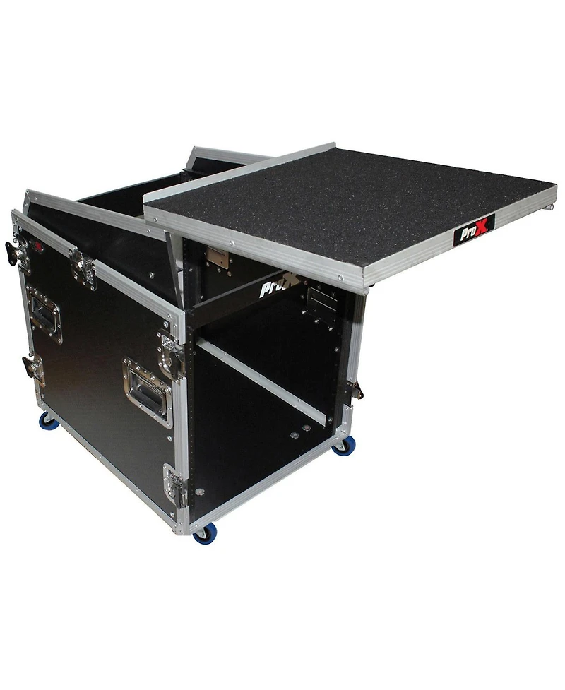 ProX T-12MRSS13ULT Flight Case with Laptop Shelf and Casters for 12U Rack x 13U Top Mixer Dj Combo