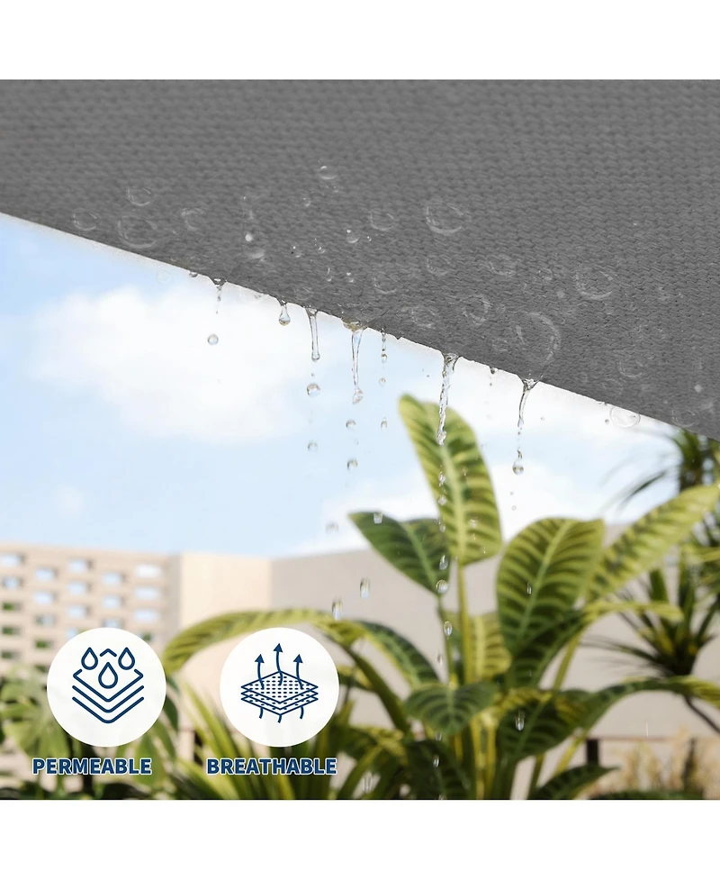 homfan Rectangle Sun Shade Sail, 95% Uv Block Outdoor Canopy for Patio, Backyard, Deck and Garden