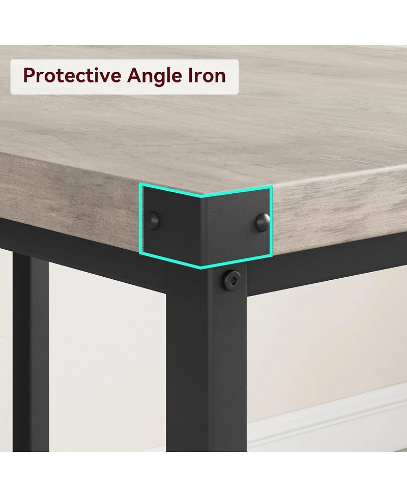 gaomon 3-Piece Dining Set for 4, Rectangular Table with 2 Benches