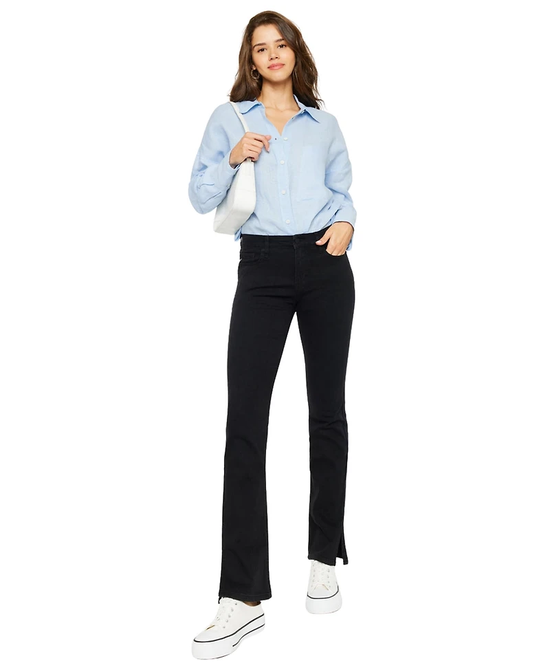 KanCan Women's Mai Mid Rise Y2K Bootcut Jeans