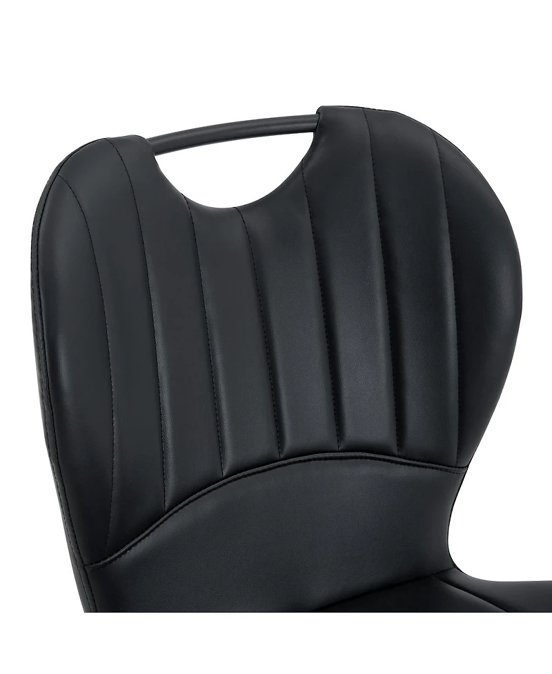 Streamdale Furniture Set of 4 Pu Dining Chairs with Integrated Handle and Metal Frame