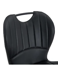 Streamdale Furniture Set of 4 Pu Dining Chairs with Integrated Handle and Metal Frame