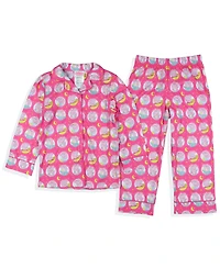 Peppa Pig Toddler Girls Pajamas Time For Bed 2PC Long-Sleeve Coat Front Pajama Pant Set