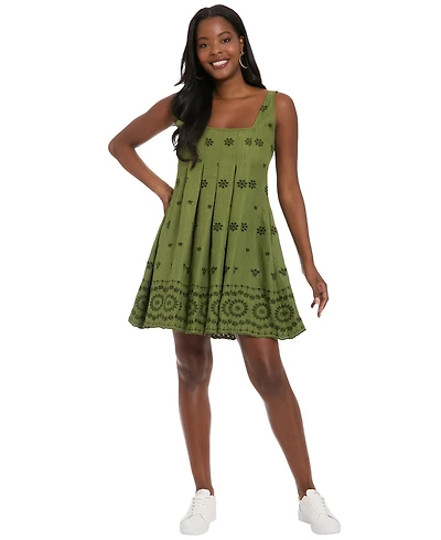 London Times Women's Square Neck Short Dress