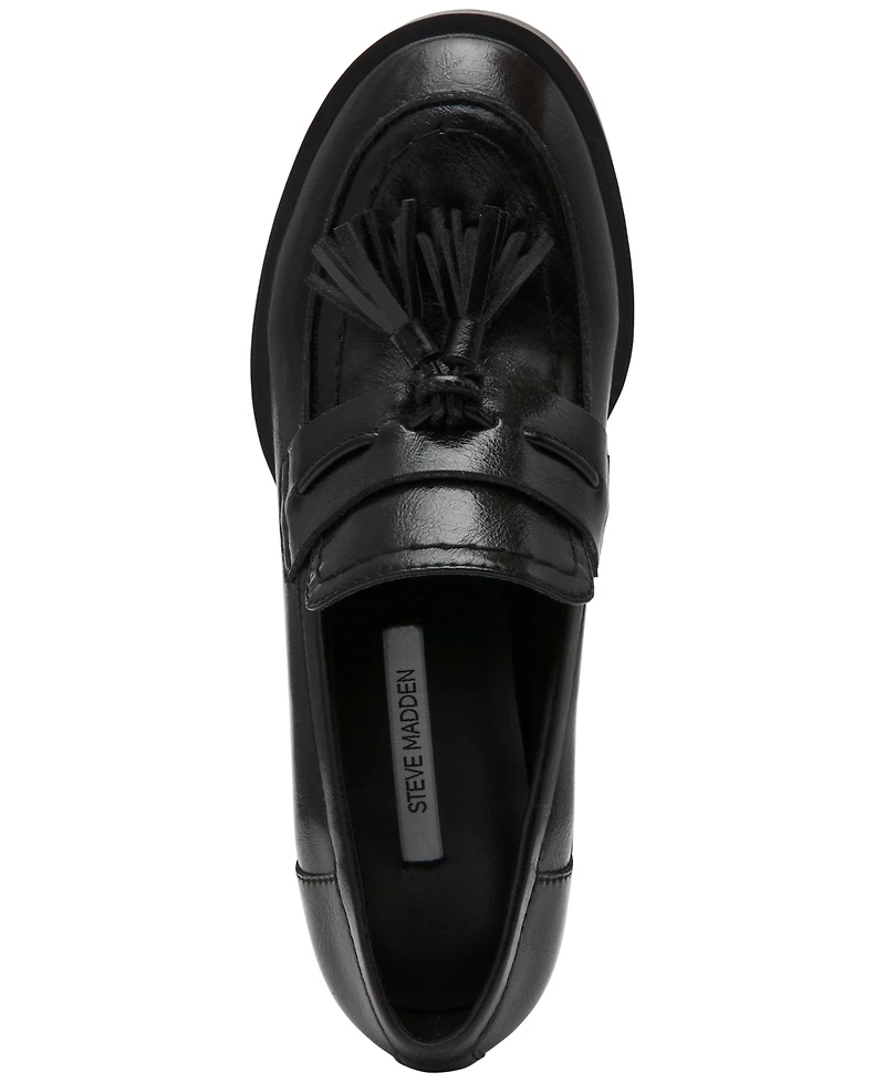 Steve Madden Women's Bettie Block Heel Tassel Loafer Pumps