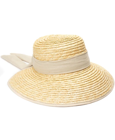 Bcbg Wheatstraw Face Framer Linen Tie Hat