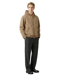 Modenaire Men's Embroidered Trim Zip-Front Hooded Jacket