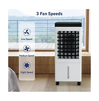 Topteng Portable Air Cooler Speed Evaporative Fan with Ice Crystals, Gal Tank & Remote for Bedroom