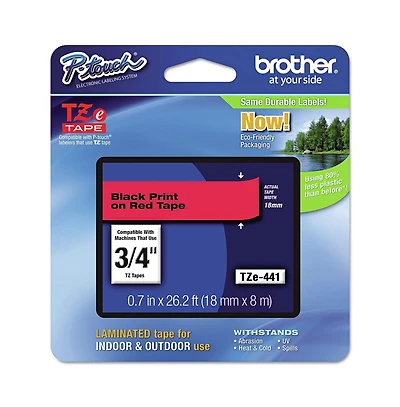 Brother P-Touch TZE441 0.7 Inch x 26.2 Foot TZe Standard Adhesive Laminated Labeling Tape