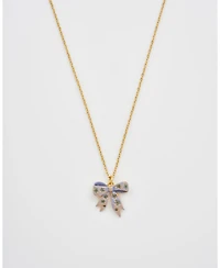 Fable England Forget Me Not Bow Pendant Necklace