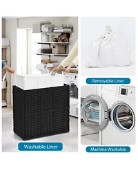 Ecooso Laundry Hamper with Wheels and Lid, Rolling Clothes Basket
