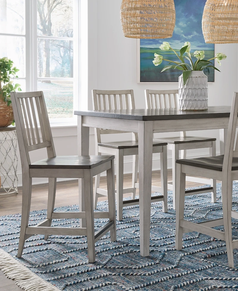 Dawnwood 5-Piece Wood Counter Height Dining Table and Side Chair Set