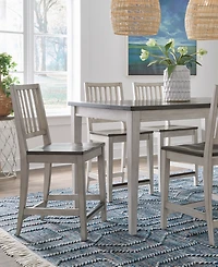 Dawnwood 5-Piece Wood Counter Height Dining Table and Side Chair Set