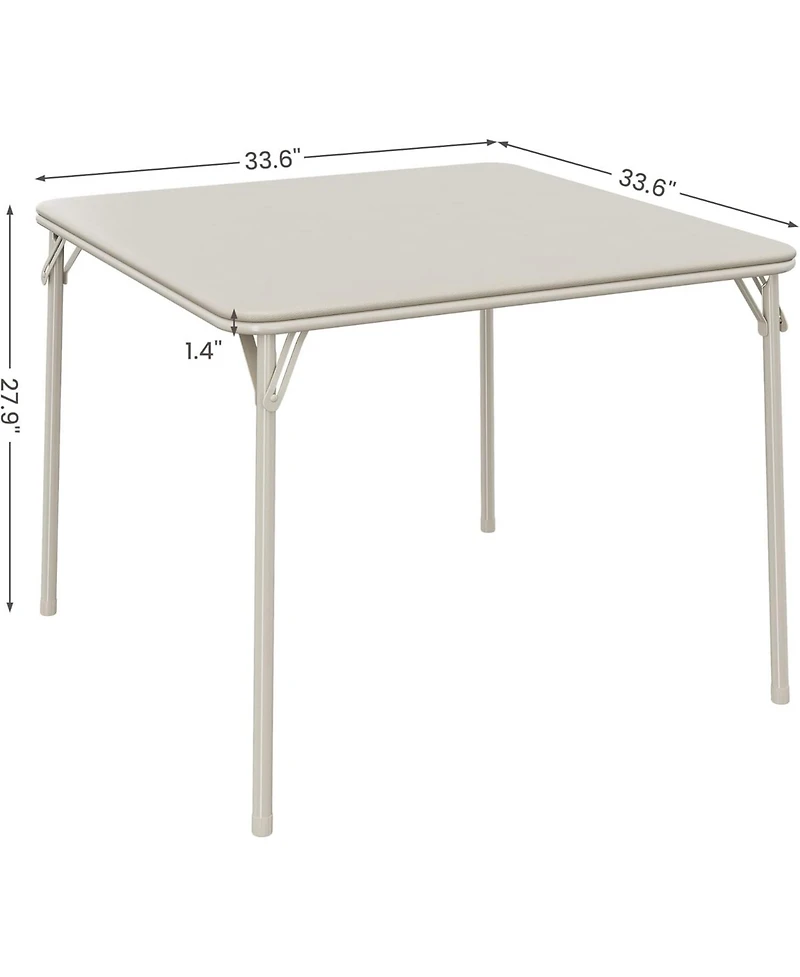 gaomon 33.6" Square Folding Table With Pu Soft Cushion Top, Portable Heavy-Duty Metal Frame