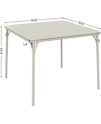 gaomon 33.6" Square Folding Table With Pu Soft Cushion Top, Portable Heavy-Duty Metal Frame