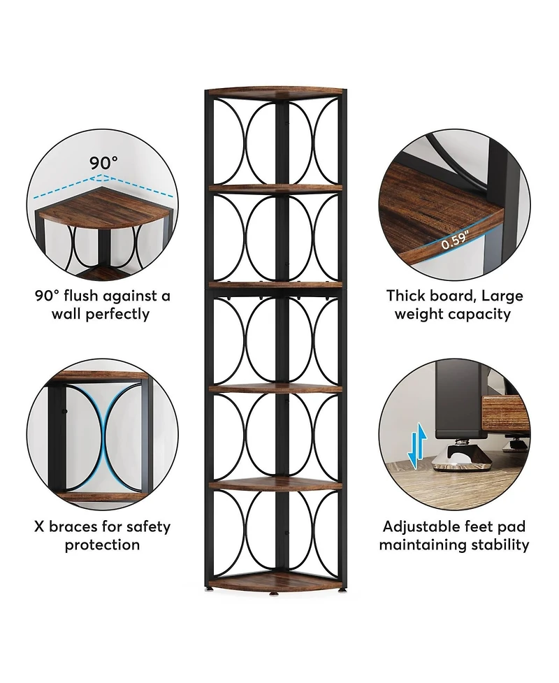Slickblue Modern Corner Shelving Unit for Living Room and Office
