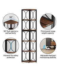 Slickblue Modern Corner Shelving Unit for Living Room and Office