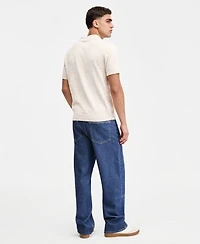 Sun Stone Mens Lagos Baggy Fit Jeans Square Stitch Marled Polo Shirt Macys Exclusive