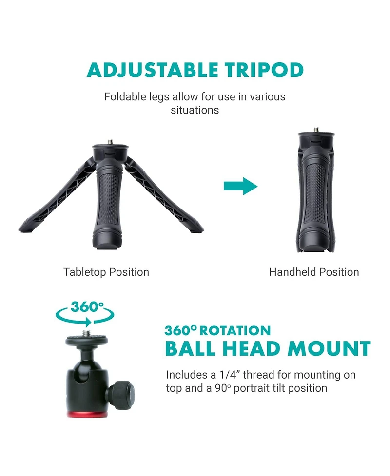 Movo uVlogger Kit for Android with Light, Mic, Phone Mount, Tripod