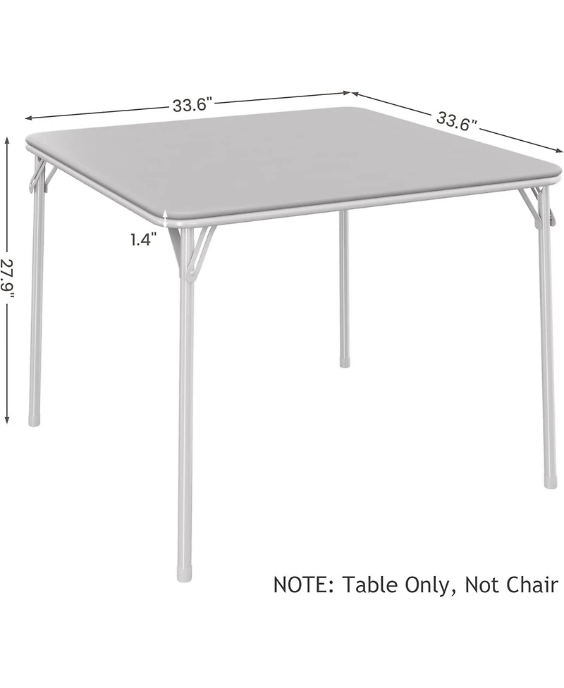 gaomon 33.6" Square Folding Table With Pu Leather Cushion Top, Heavy-Duty Portable Table For Home & Office