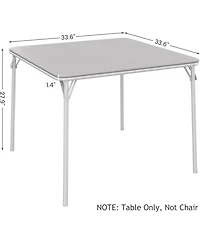 gaomon 33.6" Square Folding Table With Pu Leather Cushion Top, Heavy-Duty Portable Table For Home & Office