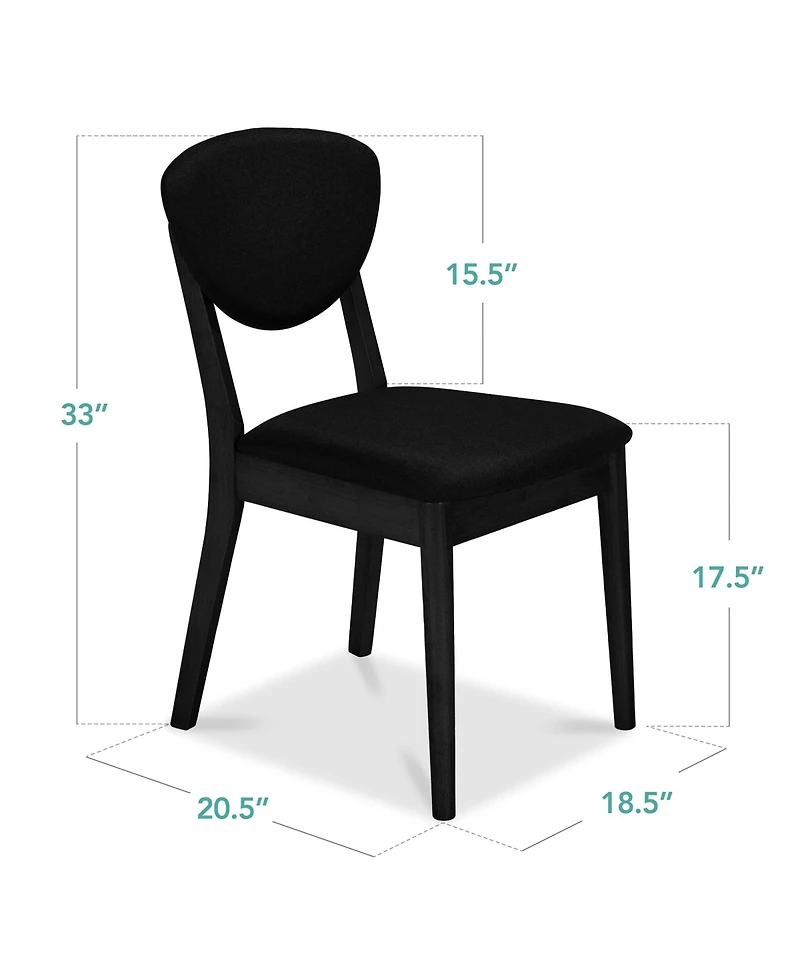 Best Choice Products 2-Piece Mid-Century Modern Wood and Upholstered Dining Chair Set